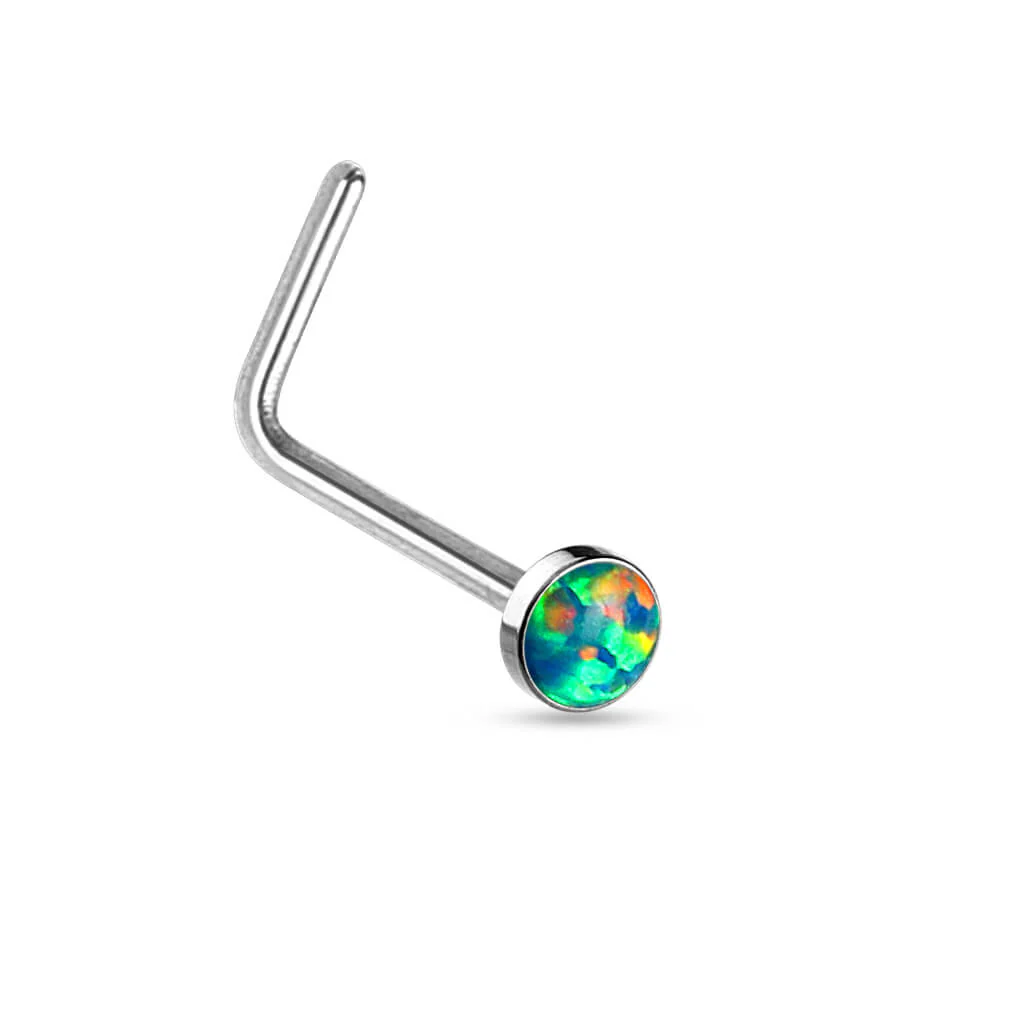 Nose L-Shape Opal Flat Silver - Image 2