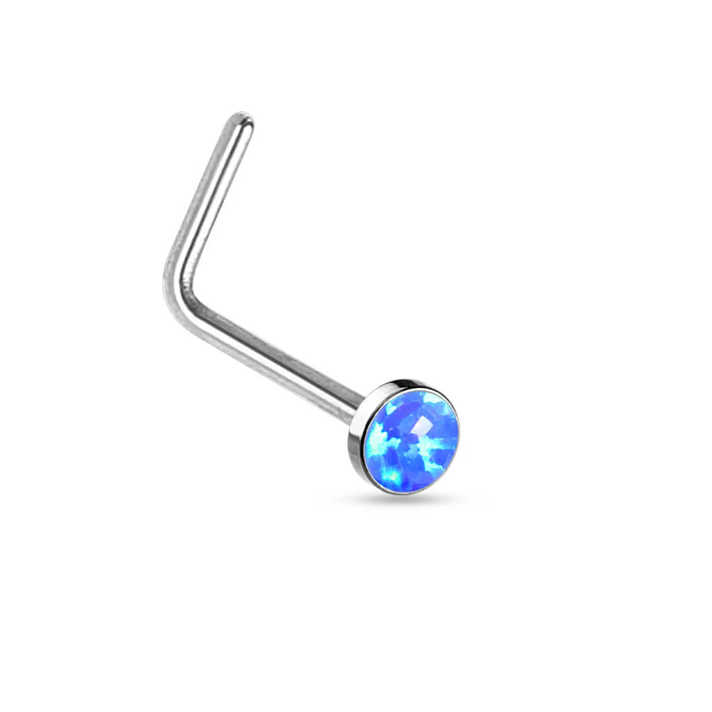 Nose L-Shape Opal Flat Silver - Image 3