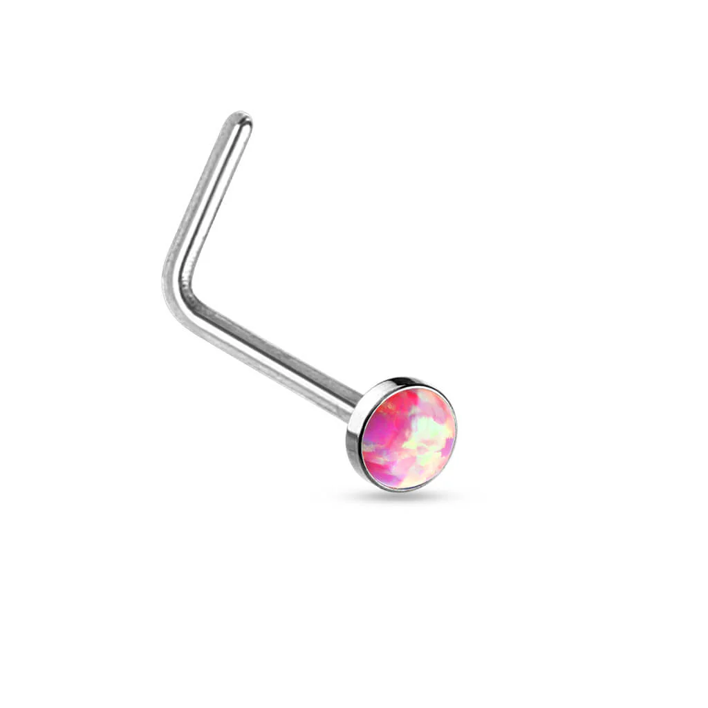 Nose L-Shape Opal Flat Silver - Image 5