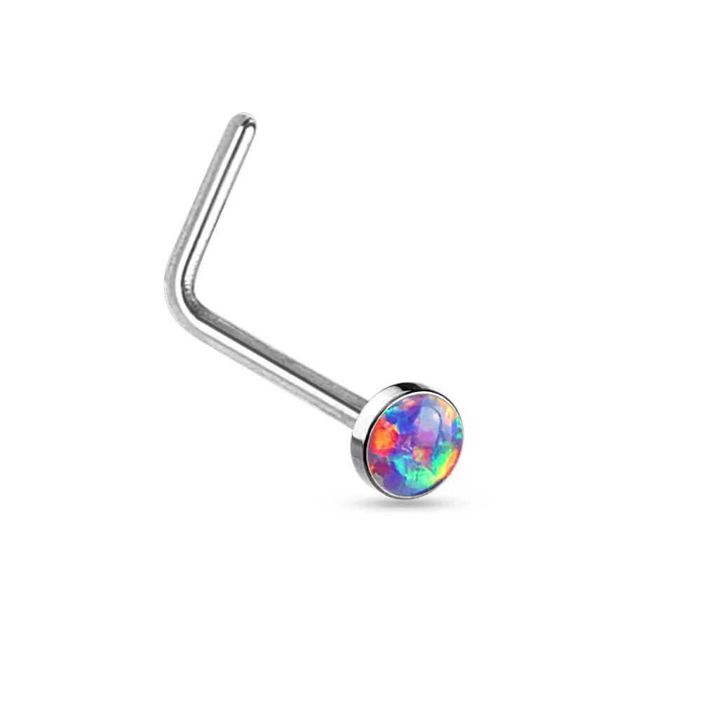 Nose L-Shape Opal Flat Silver - Image 7