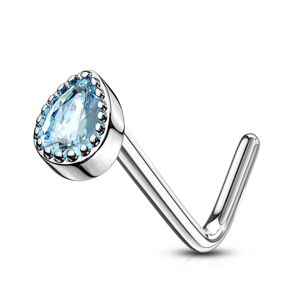 Nose L-Shape Drop Zirconia Silver - Image 6
