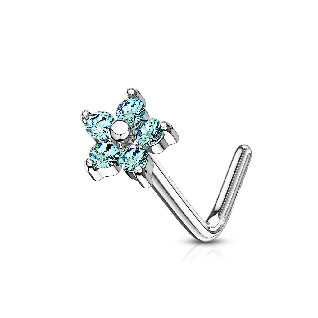 Nose L-Shape Flower Zirconia - Image 10