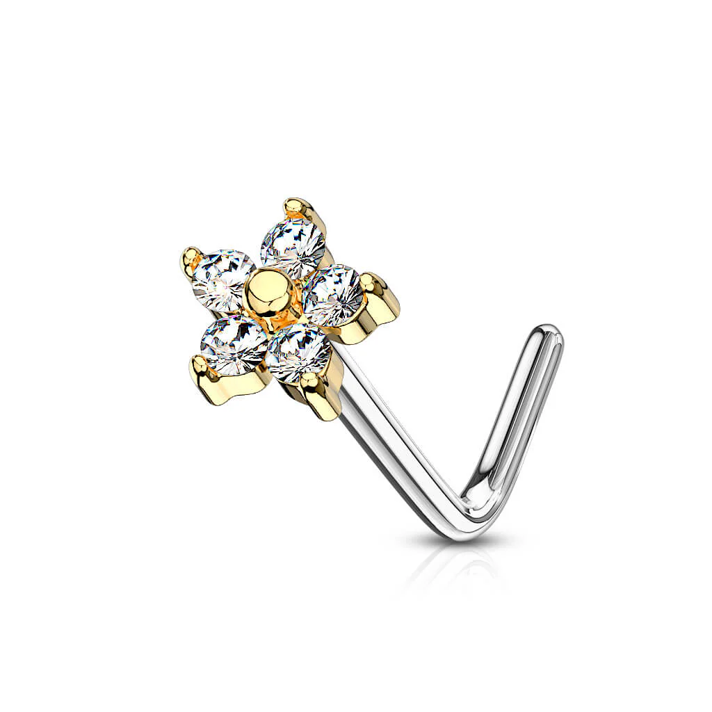 Nose L-Shape Flower Zirconia - Image 6