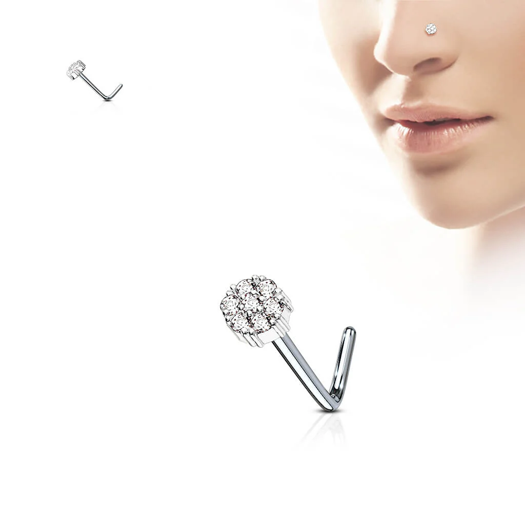 Nose L-Shape Flower Zirconia - Image 2