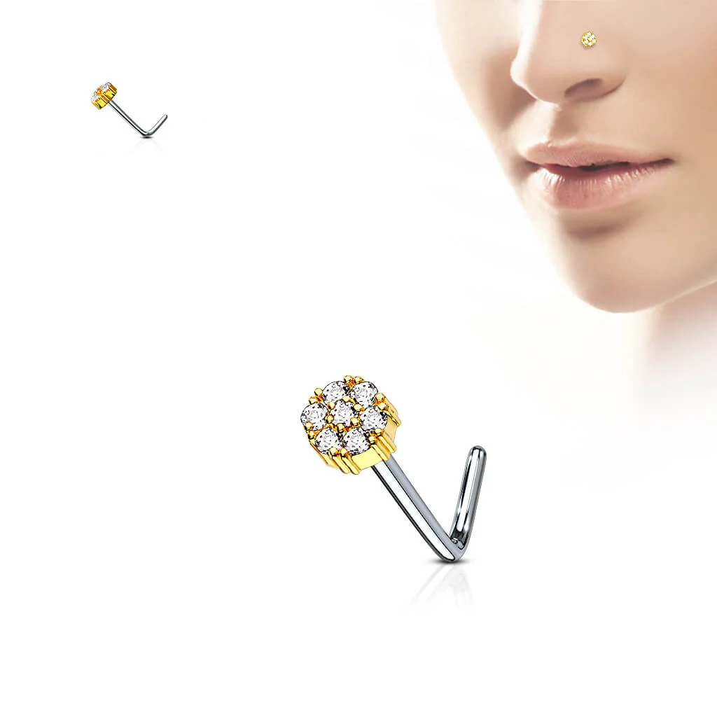Nose L-Shape Flower Zirconia - Image 3