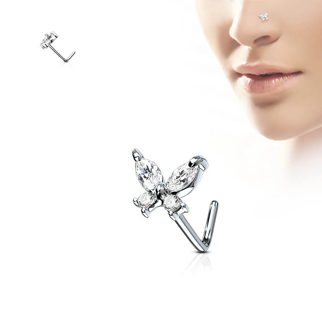 Nose L-Shape Butterfly Zirconia - Image 2
