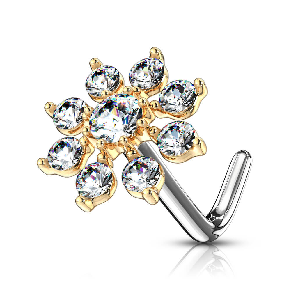 Nose L-Shape Flower Zirconia - Image 4