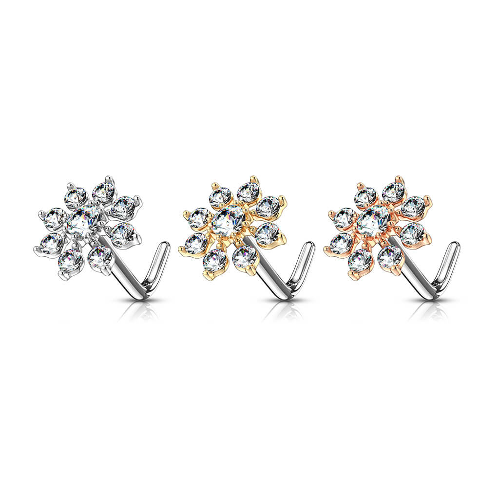 Nose L-Shape Flower Zirconia - Image 5