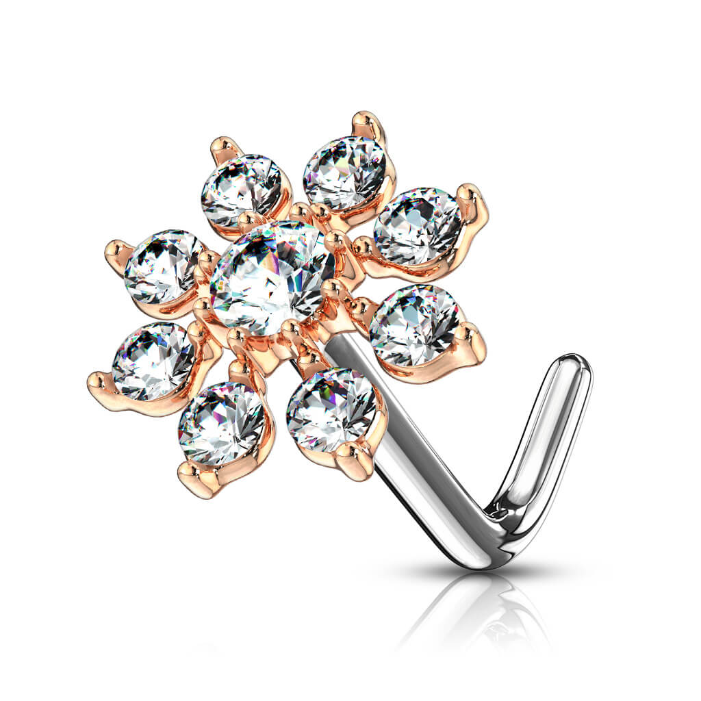 Nose L-Shape Flower Zirconia - Image 6