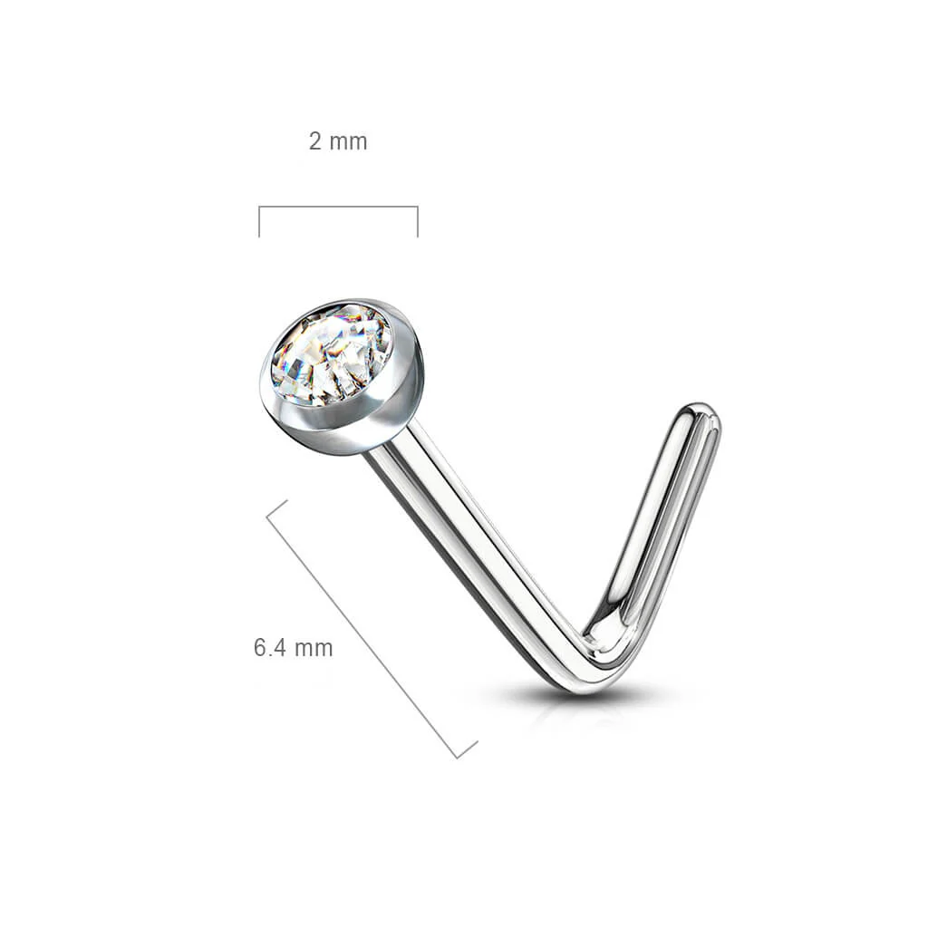Nose L-Shape Zirconia Silver - Image 2
