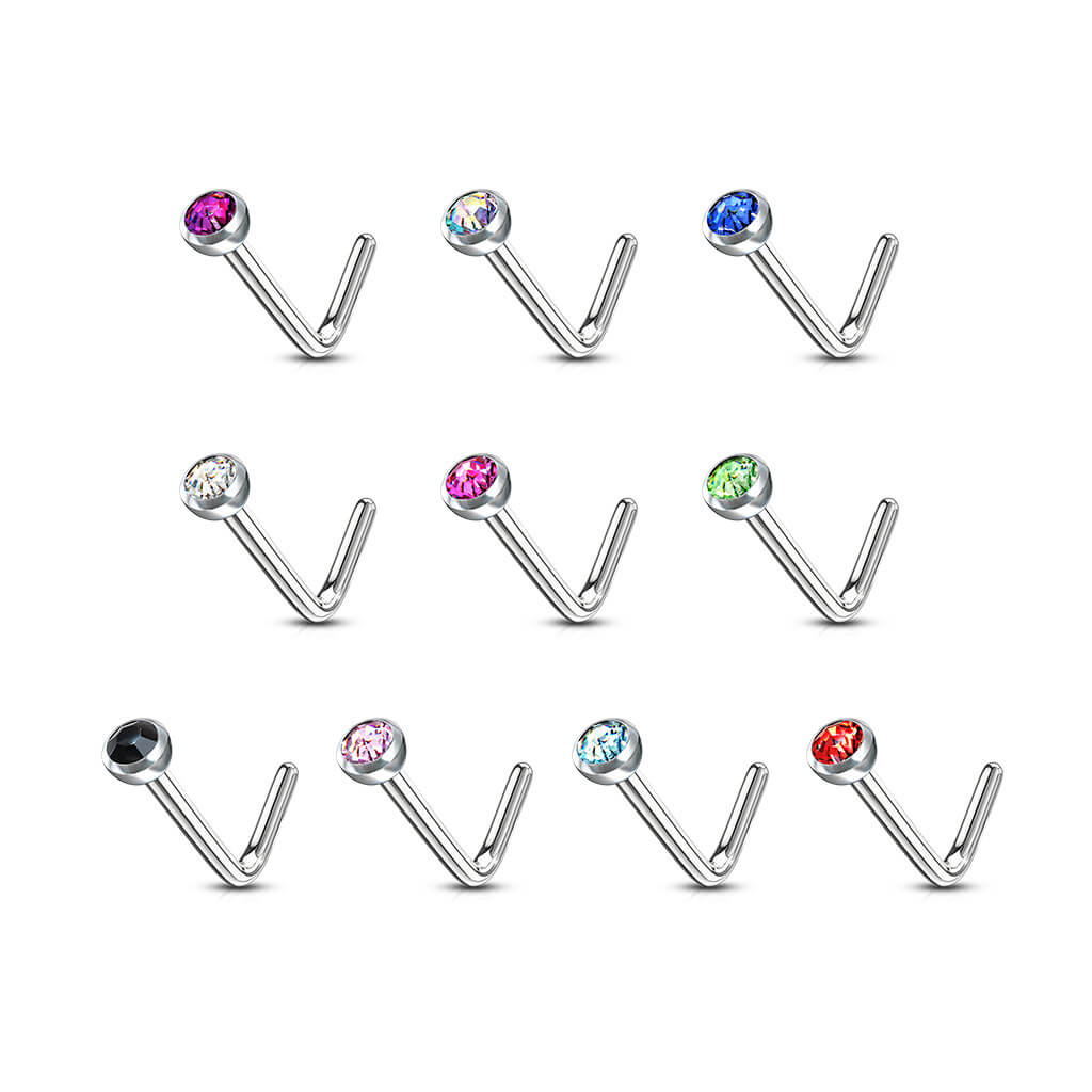 Nose L-Shape Zirconia Silver - Image 3