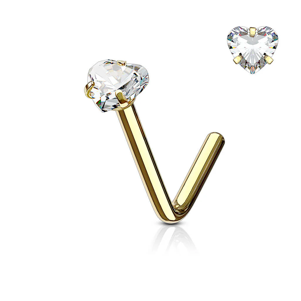 Nose L-Shape Heart Zirconia - Image 3