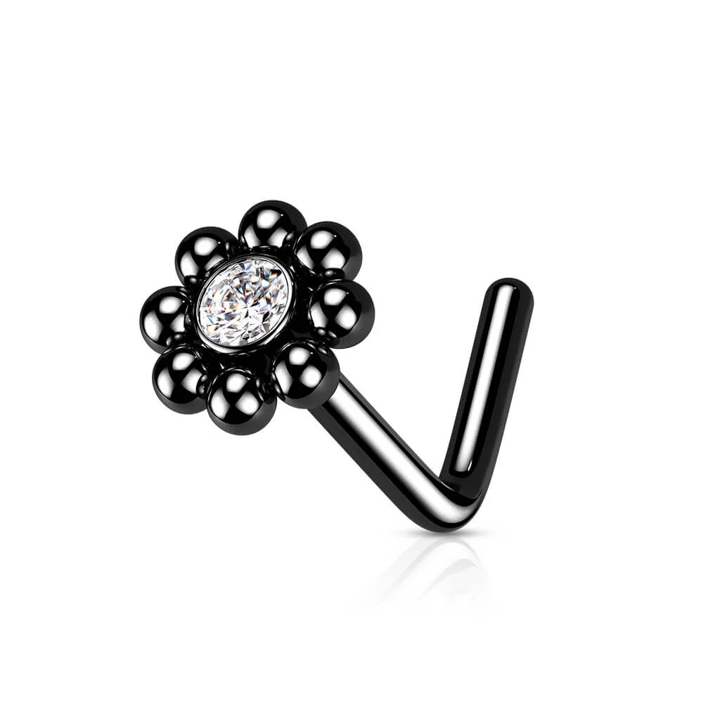 Nose L-Shape Flower Zirconia - Image 6