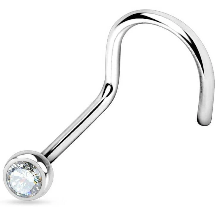Nose Screw Zirconia Silver
