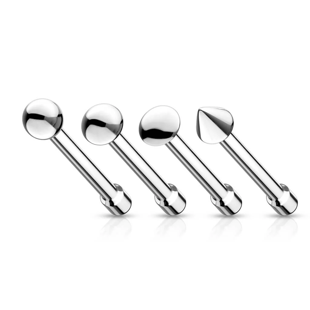 Nose Stud Spike hemisphere Silver - Image 2