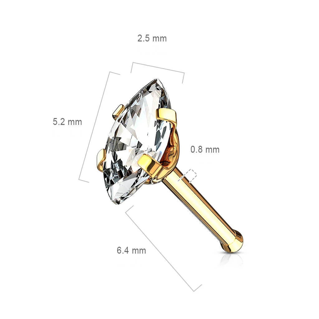 Nose Stud Marquise Cut Zirconia - Image 3