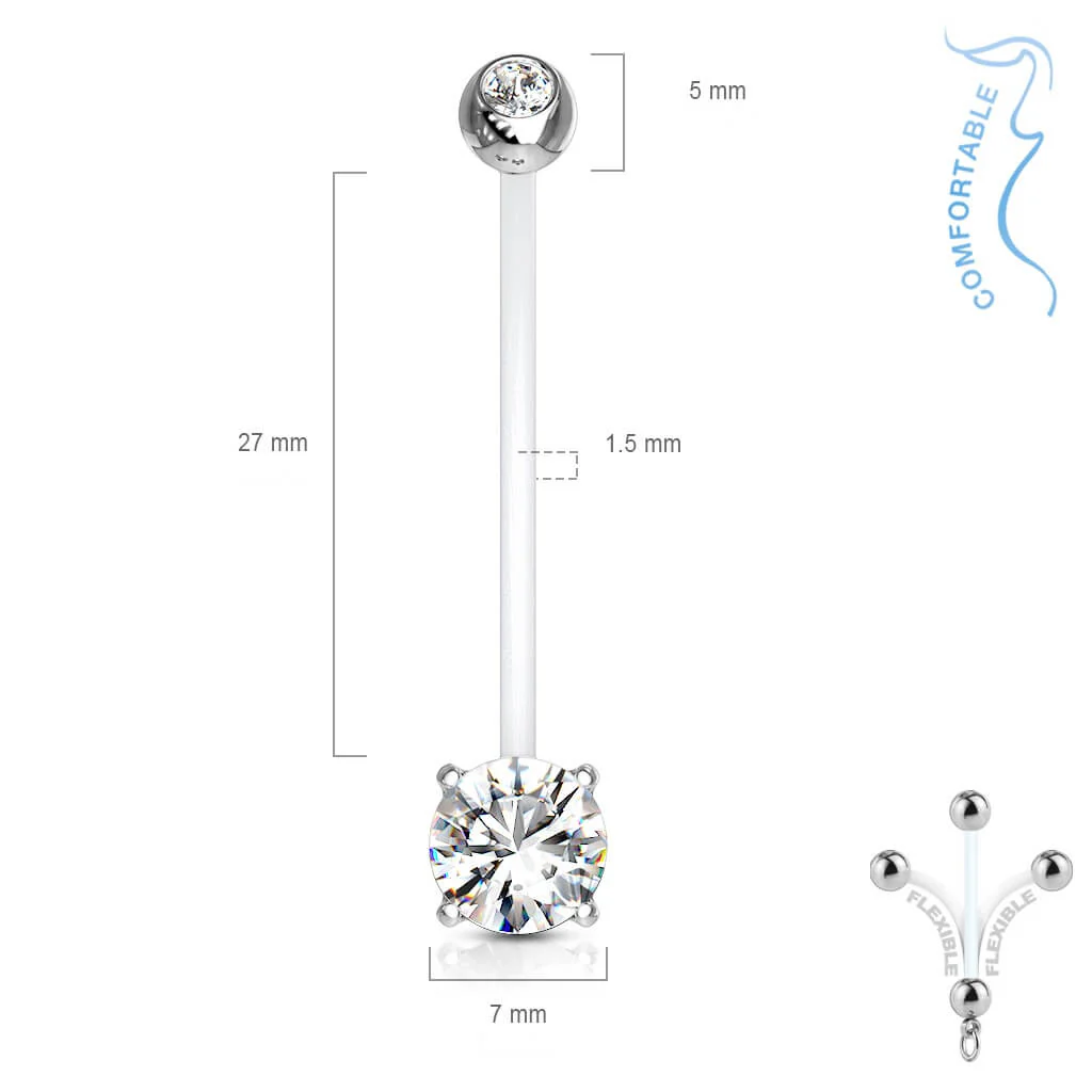 Belly Button Piercing Round Zirconia - Image 3