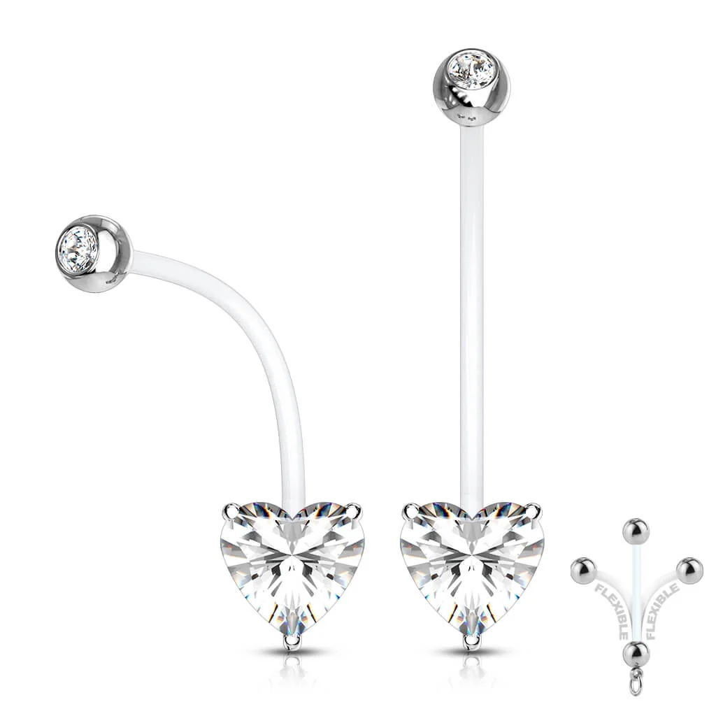 Belly Button Piercing Heart Zirconia - Image 2