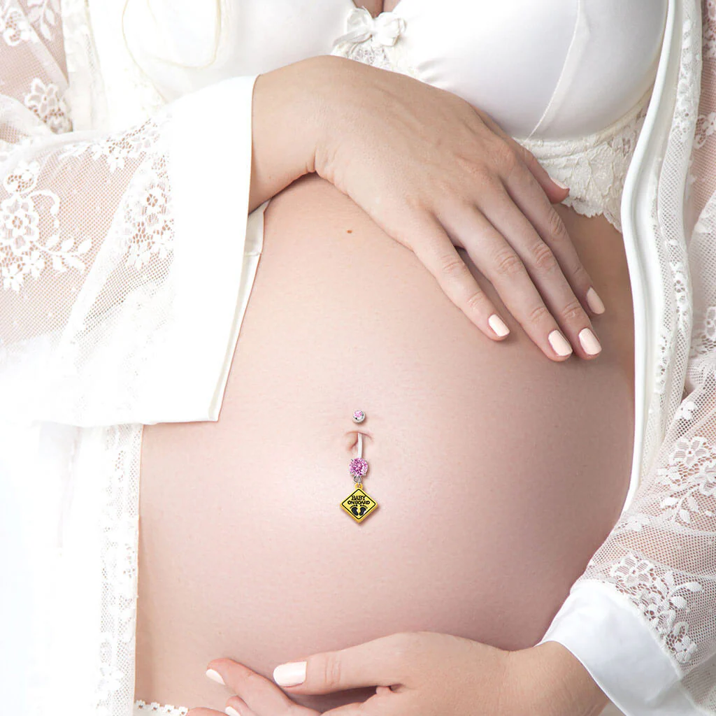 Belly Button Piercing BABY ON BORD dangle Zirconia - Image 6
