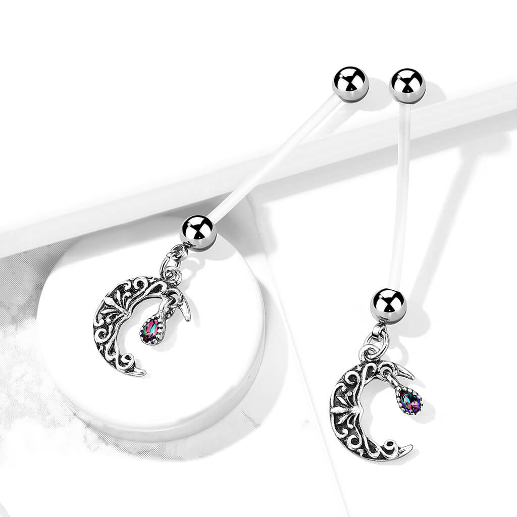 Belly Button Piercing Moon dangle - Image 4
