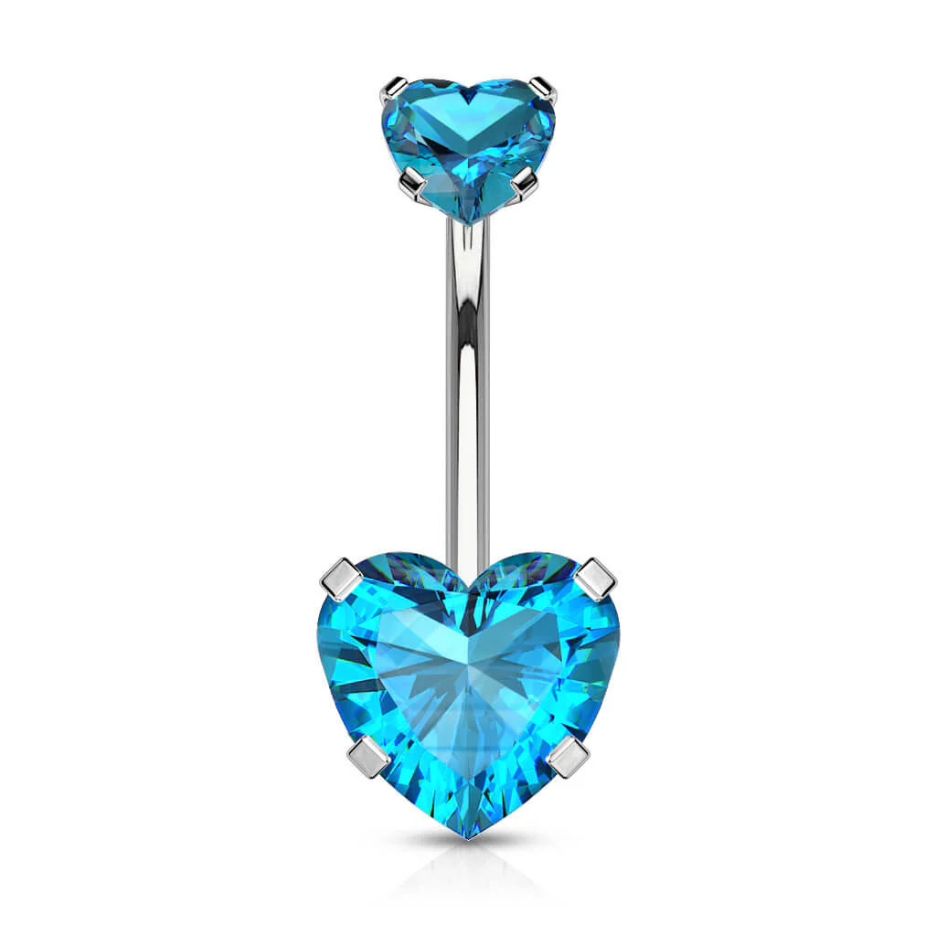 Belly Button Piercing Heart Zirconia Internally Threaded - Image 10