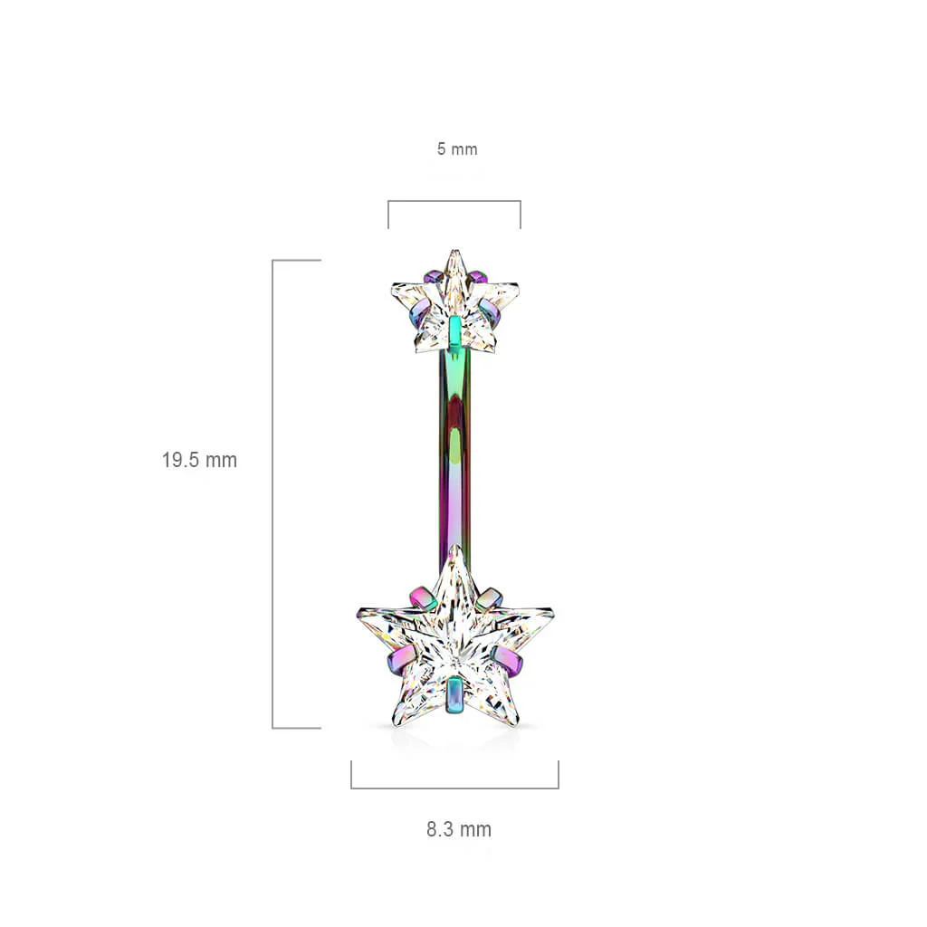 Belly Button Piercing Star Zirconia Internally Threaded - Image 3