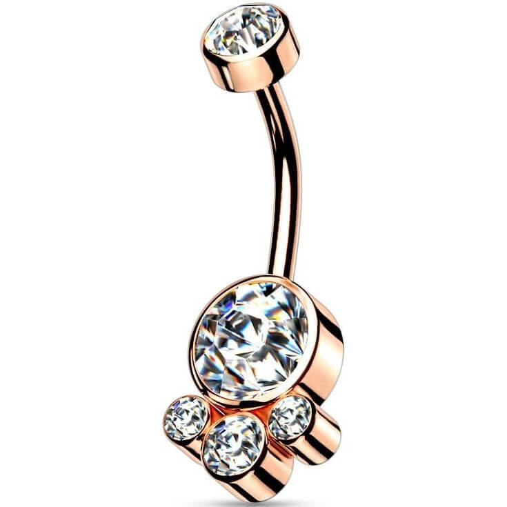 Belly Button Piercing Zirconia Internally Threaded