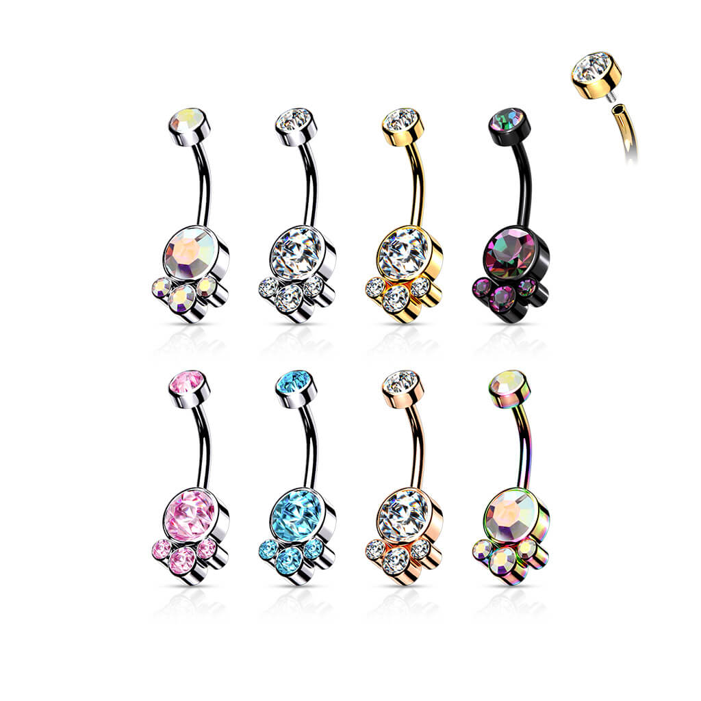 Belly Button Piercing Zirconia Internally Threaded - Image 5