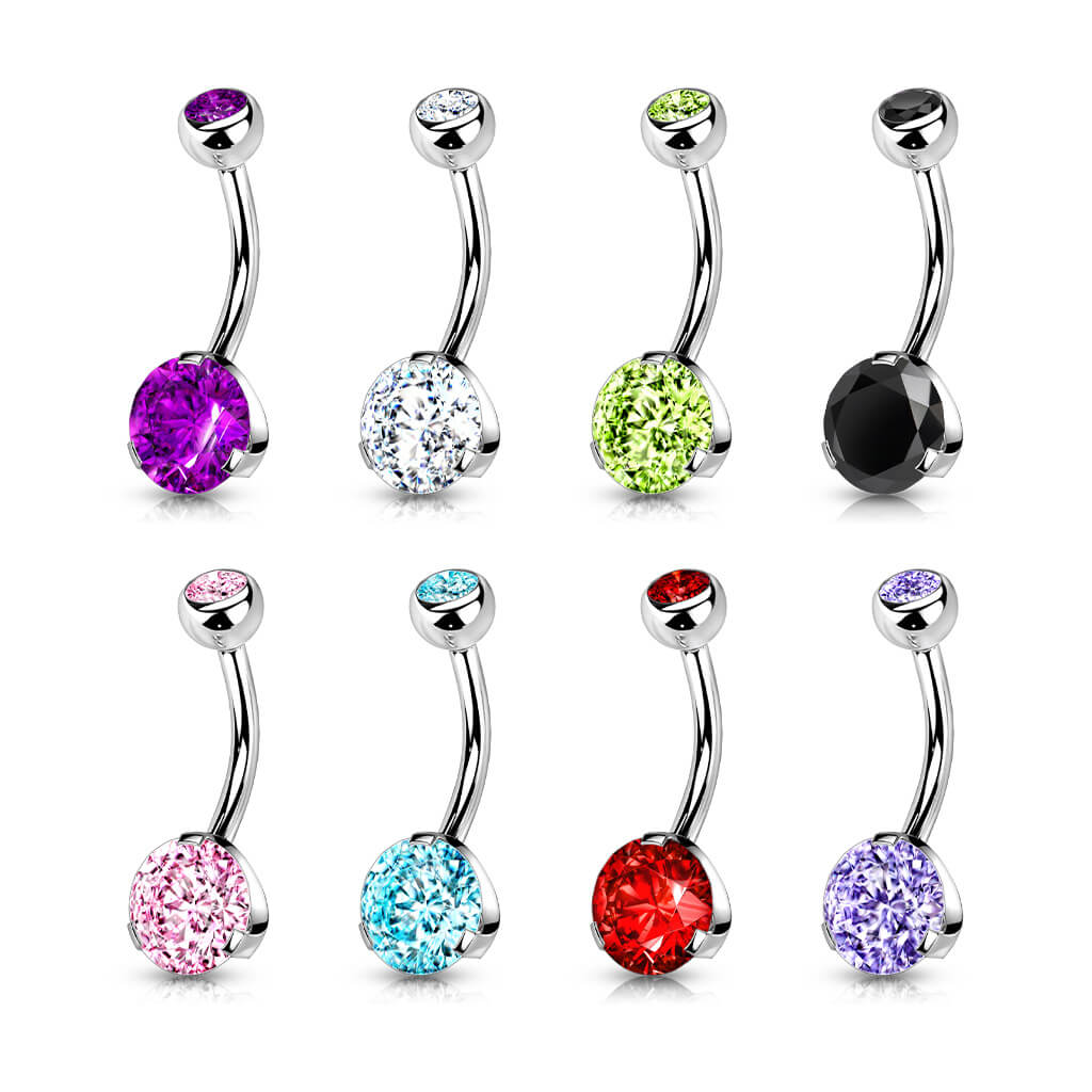 Belly Button Piercing Zirconia Round Silver - Image 5