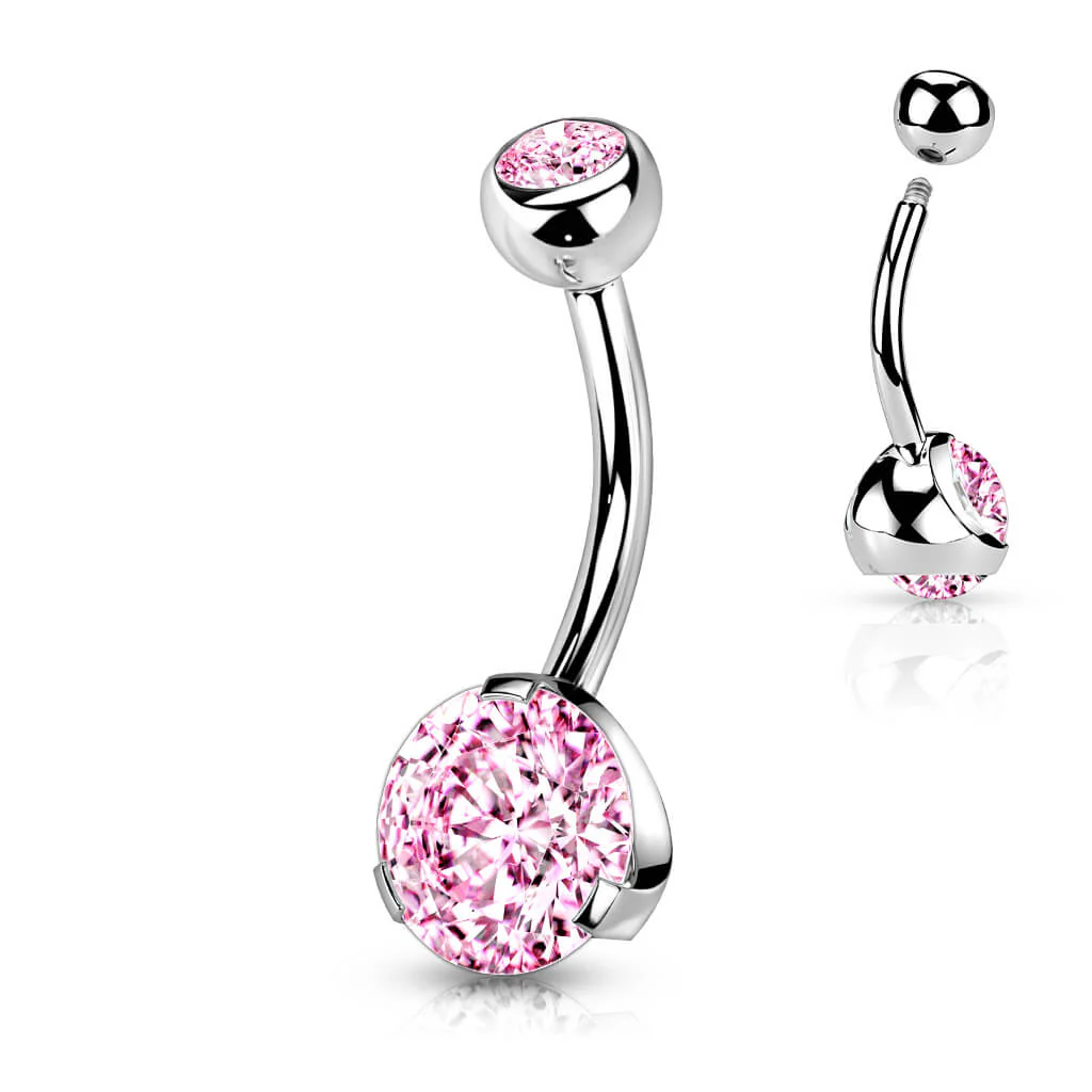 Belly Button Piercing Zirconia Round Silver - Image 9