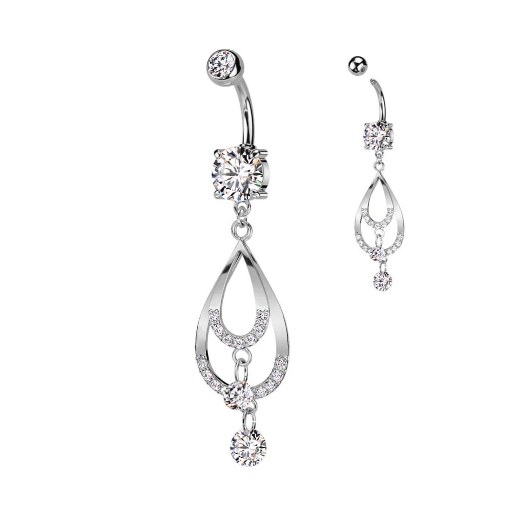 Belly Button Piercing Drops dangle Zirconia - Image 2