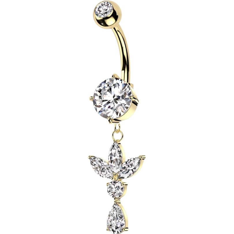 Belly Button Piercing marquise cut dangle zirconia - Image 5