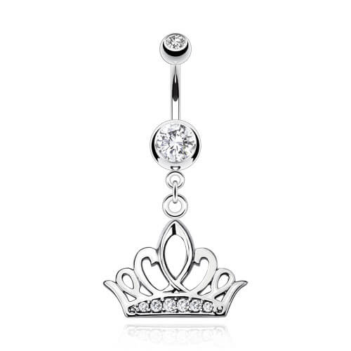 Belly Button Piercing Crown dangle Zirconia - Image 2