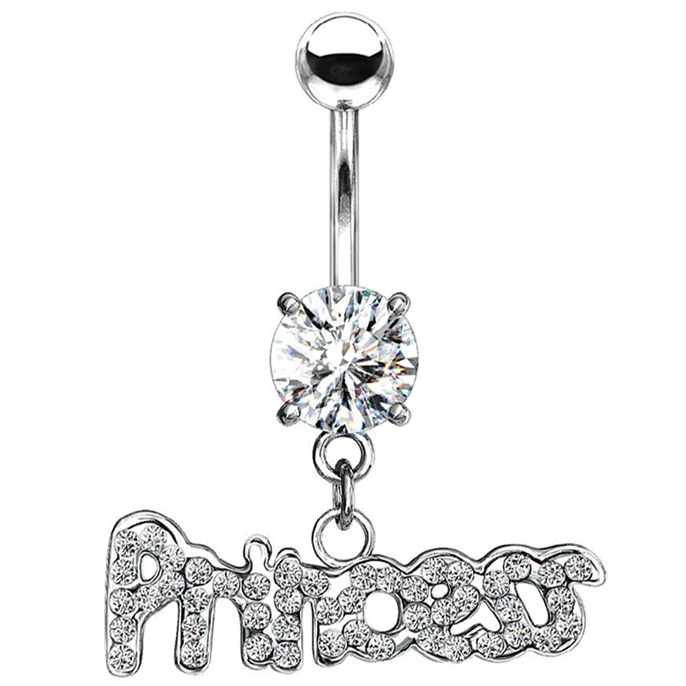 Belly Button Piercing PRINCESS Dangle Zirconia
