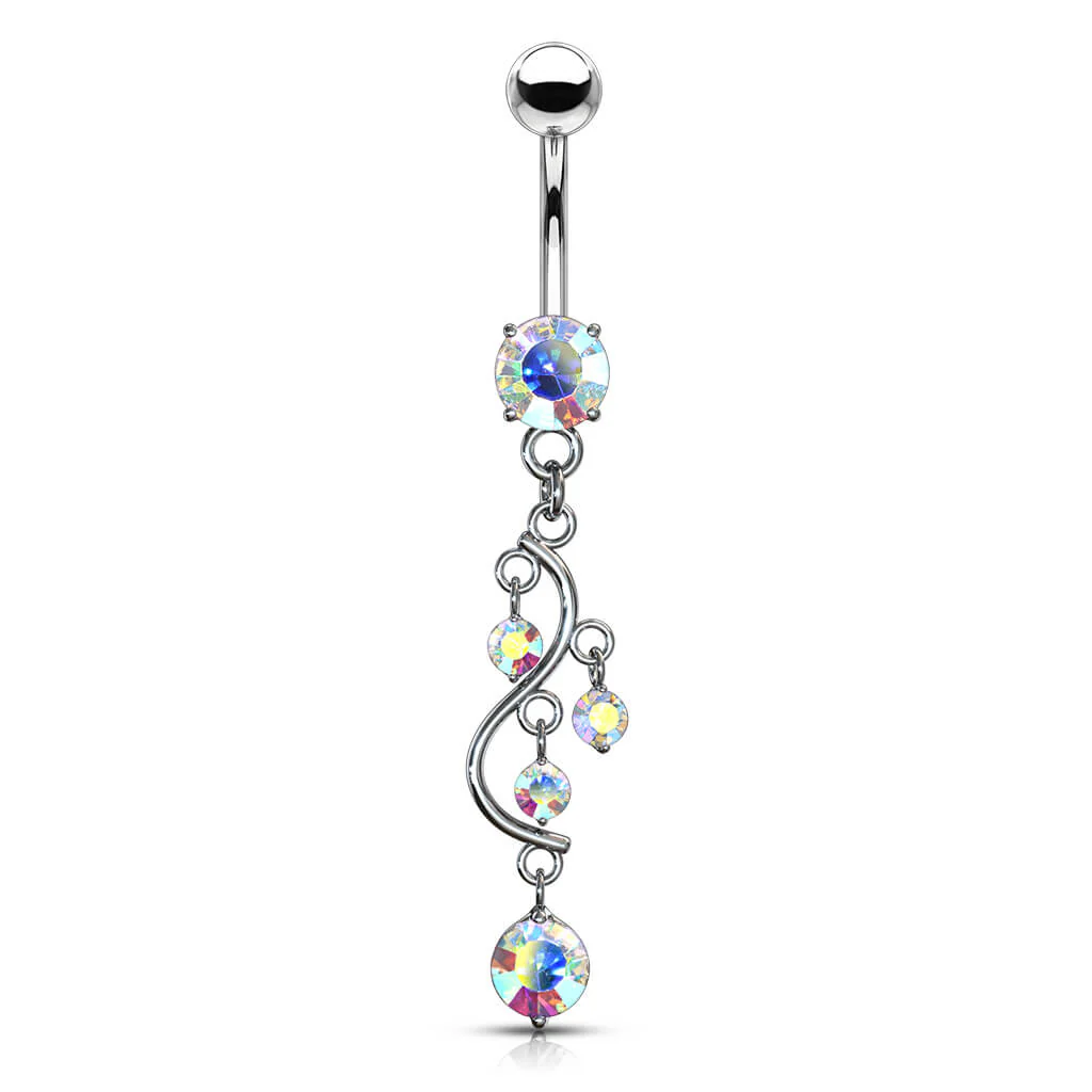 Belly Button Piercing Grapevine dangle Zirconia - Image 2