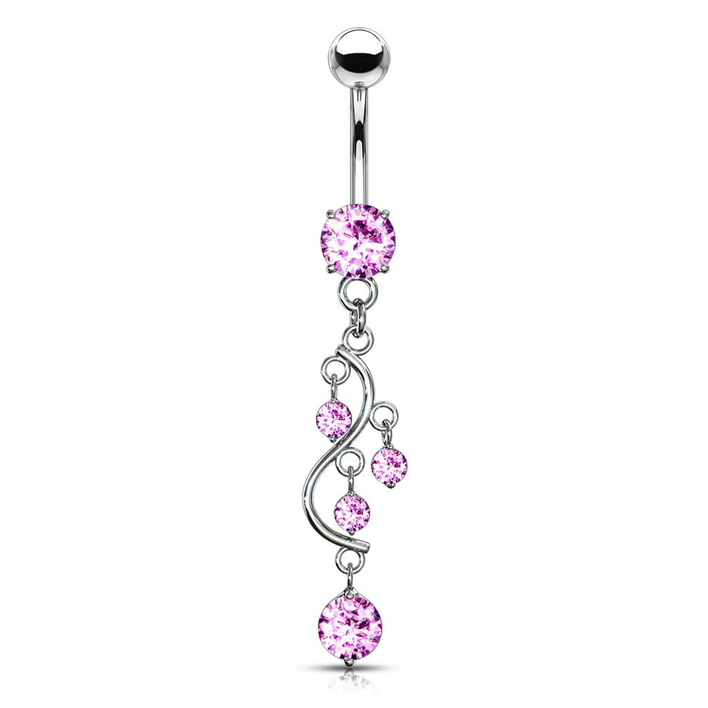 Belly Button Piercing Grapevine dangle Zirconia - Image 6