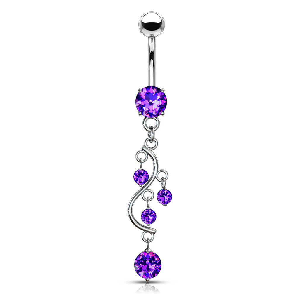 Belly Button Piercing Grapevine dangle Zirconia - Image 8