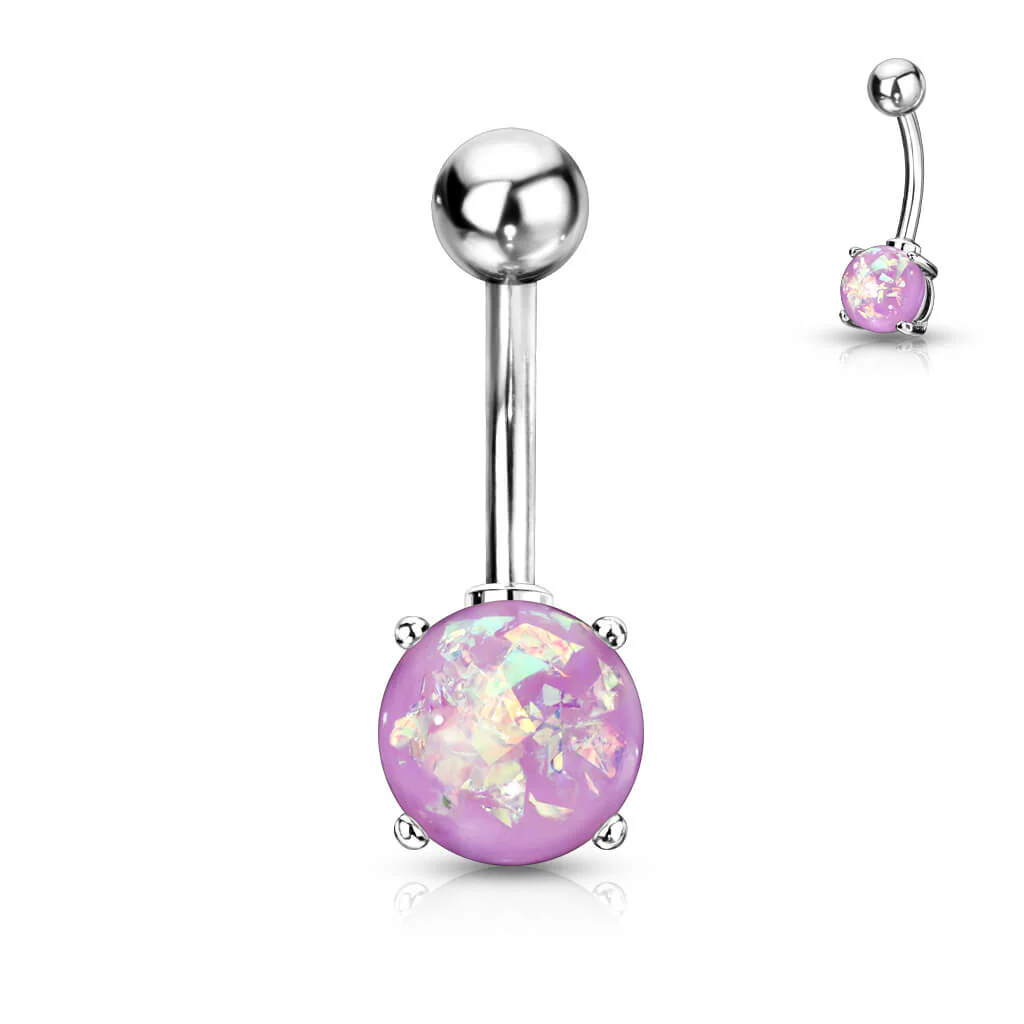 Belly Button Piercing Opal Silver - Image 2