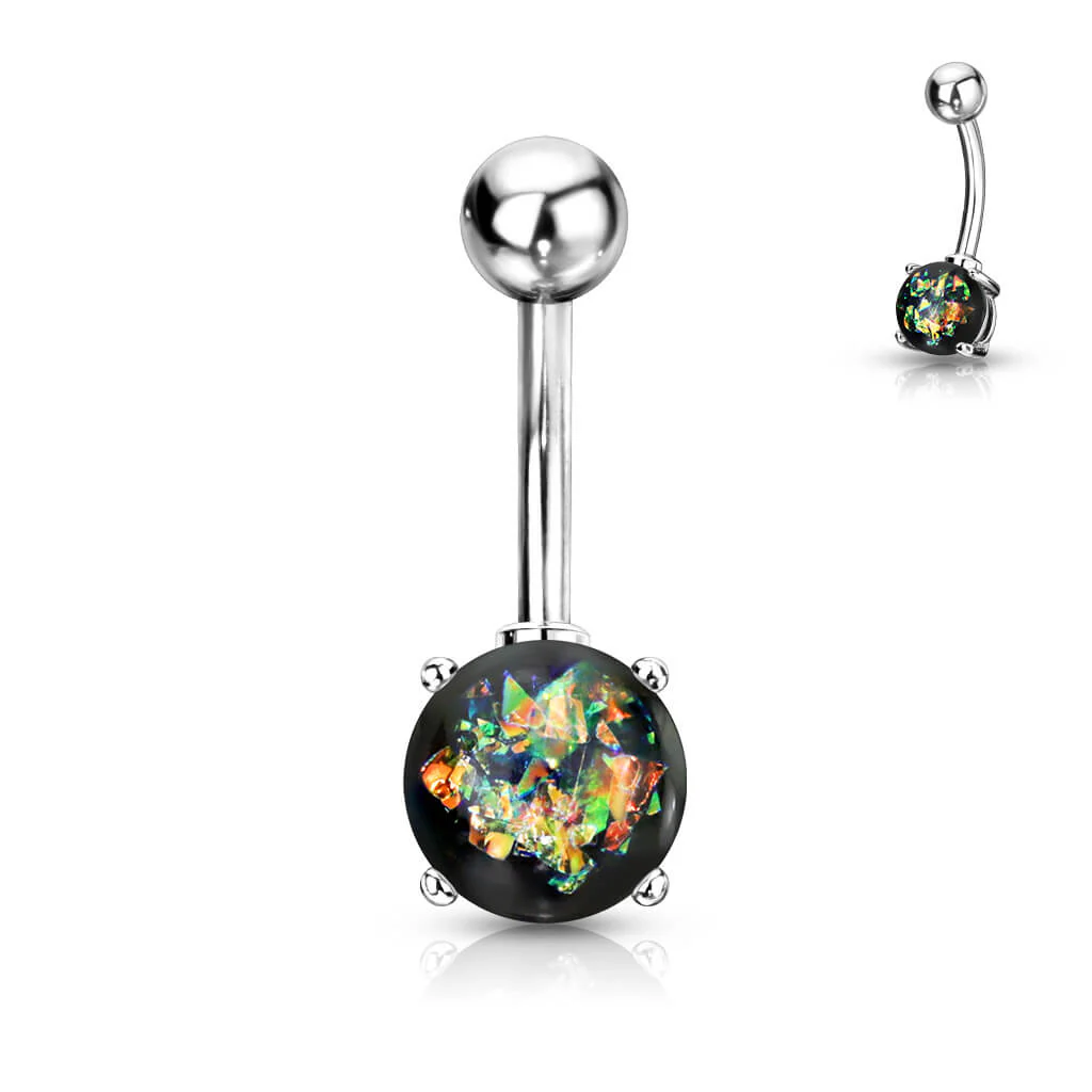 Belly Button Piercing Opal Silver - Image 6