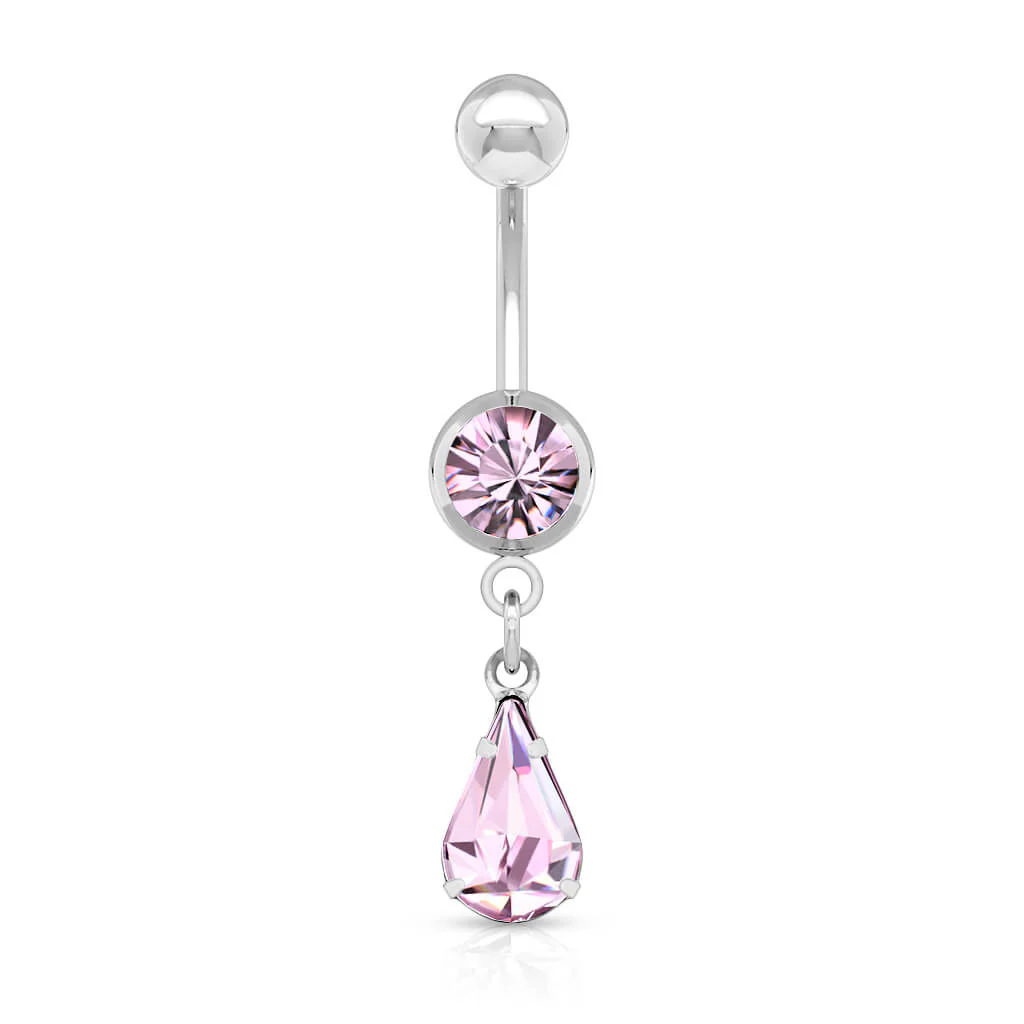 Belly Button Piercing Drop dangle Zirconia Silver - Image 4