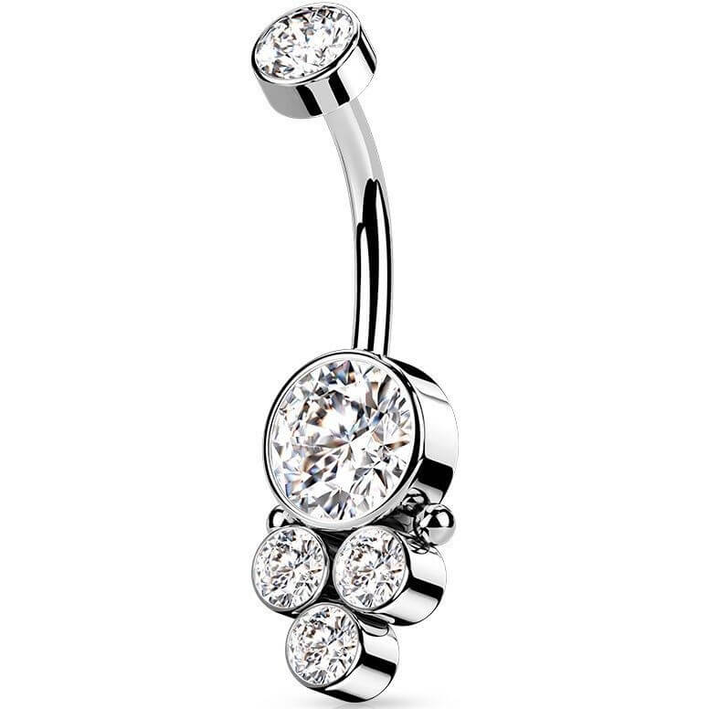 Belly Button Piercing 5 Zirconia Internally Threaded