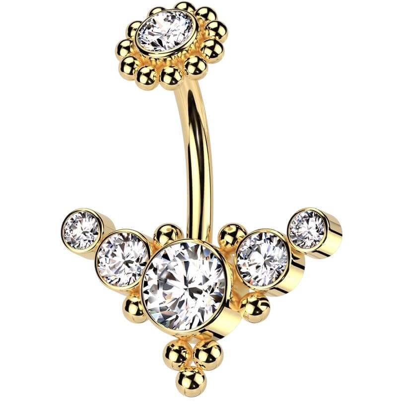 Belly Button Piercing zirconia Internally Threaded - Image 3