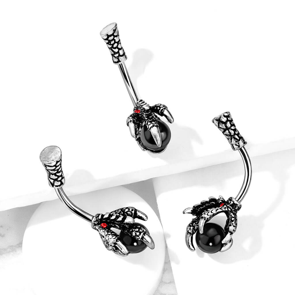 Belly Button Piercing Dragon Claw Silver - Image 3