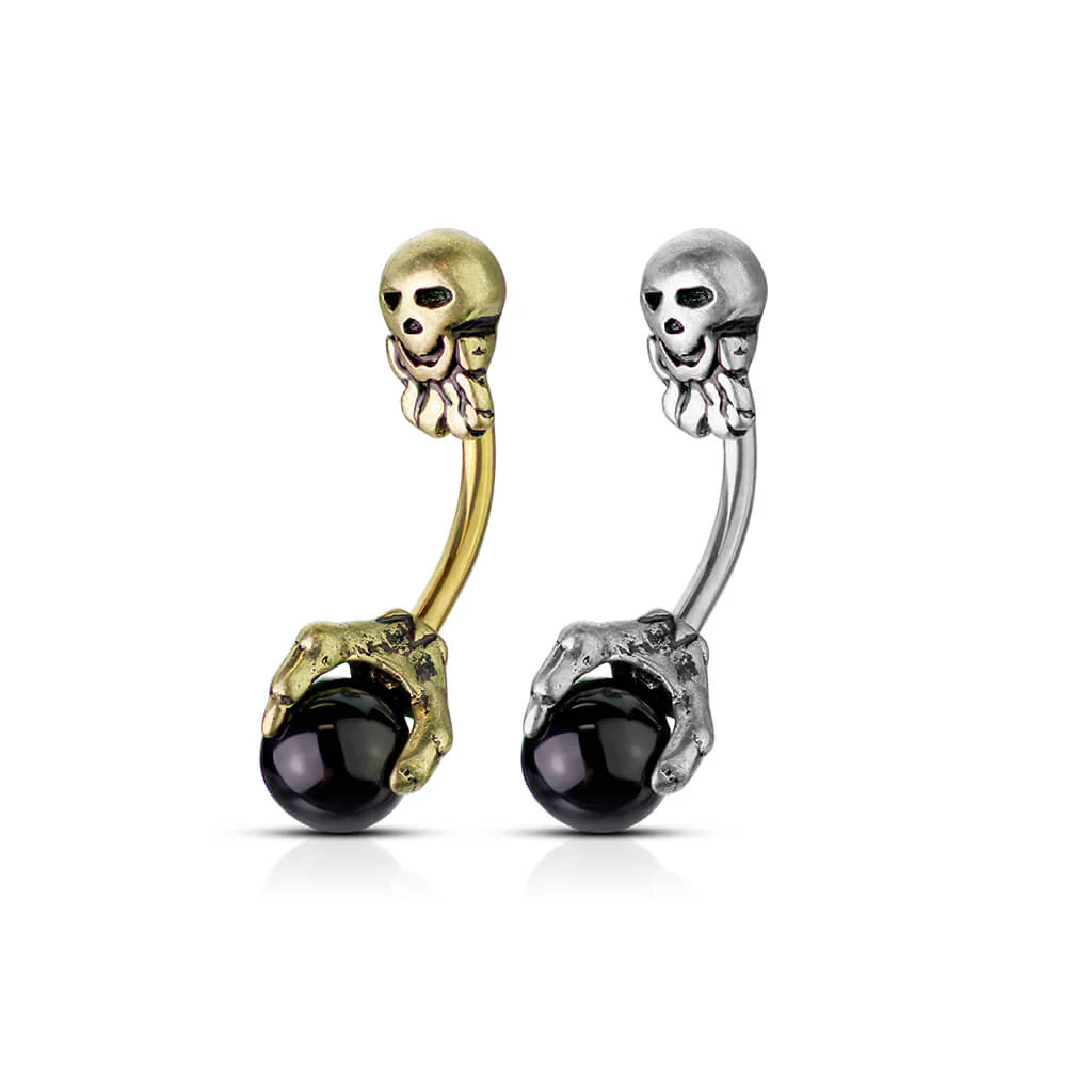 Belly Button Piercing Skull Claw Silver - Image 5