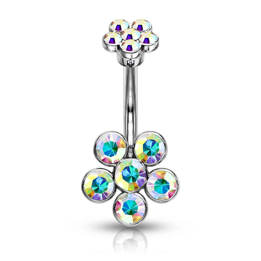Belly Button Piercing Flower Zirconia - Image 3