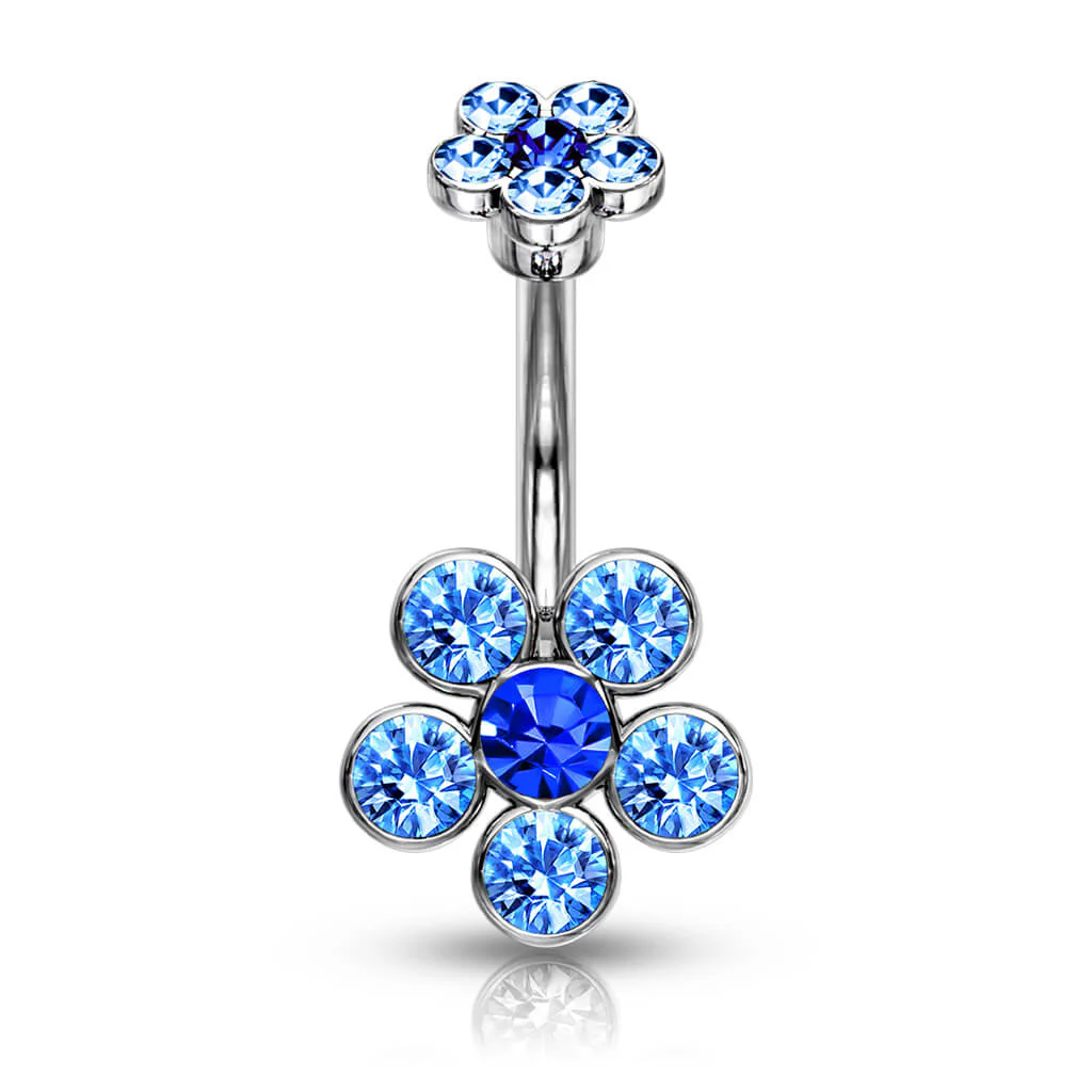 Belly Button Piercing Flower Zirconia - Image 4