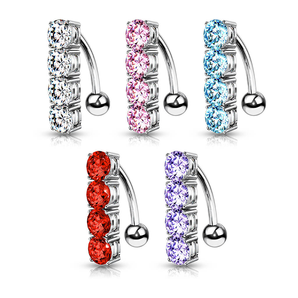 Belly Button Piercing 4 Zirconia Silver - Image 3