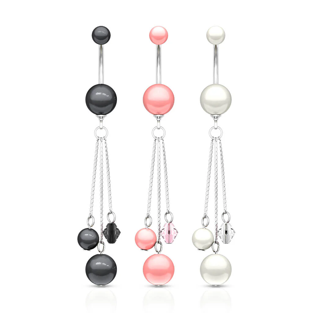 Belly Button Piercing Pearl dangle - Image 3