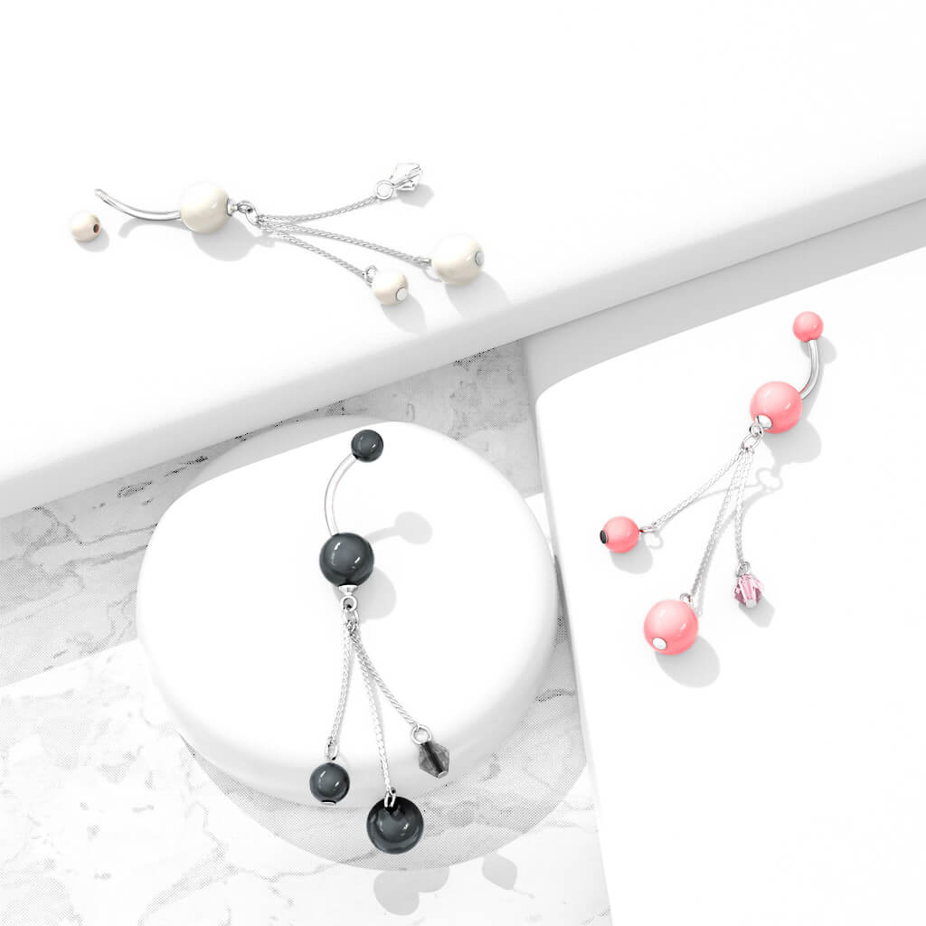 Belly Button Piercing Pearl dangle - Image 4