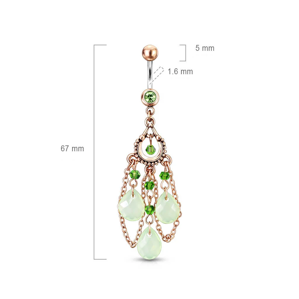 Belly Button Piercing Vintage dangle Zirconia - Image 2